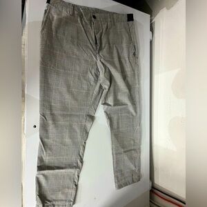 Zara Formal Pants, White Plaid, Size XL